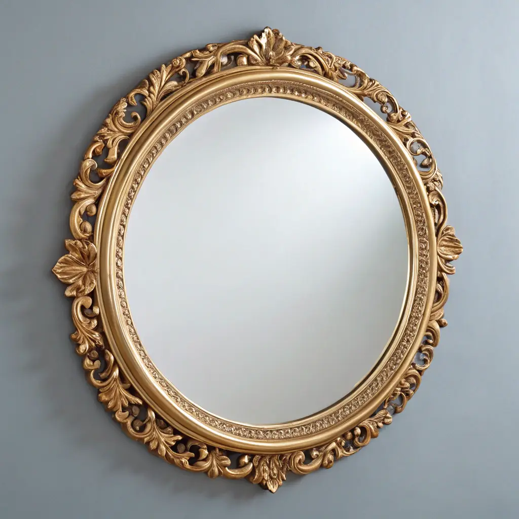 Round Wall Mirror - Gold Frame